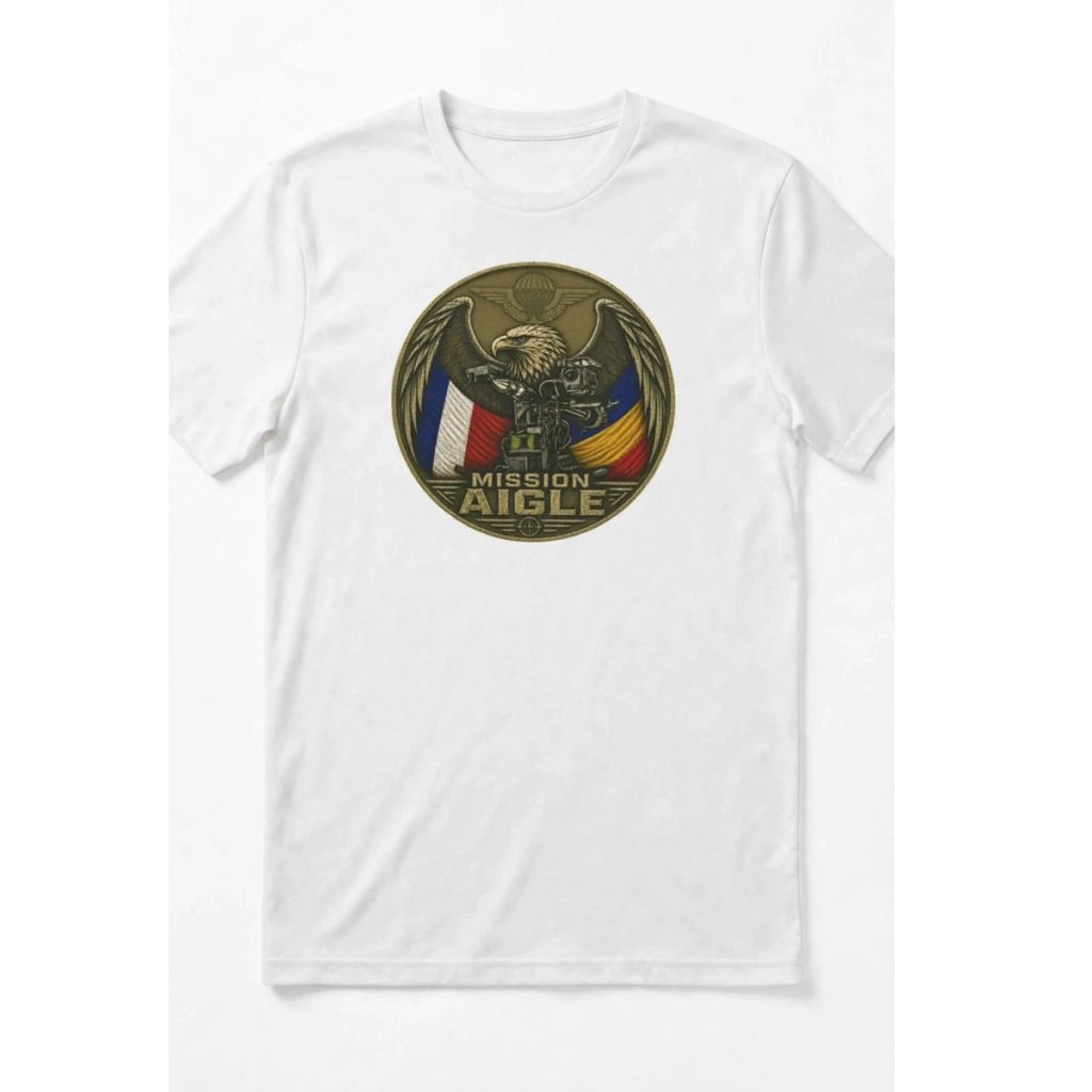 Tricou alb cu emblemă Mission Aigle